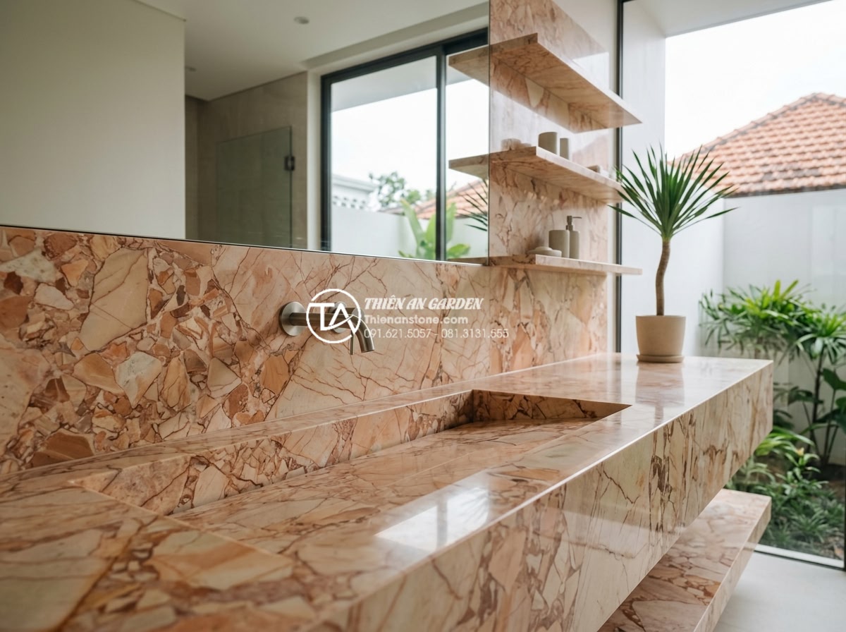 Lavabo Đá Nung Kết: Đột Phá Công Nghệ Cho Bề Mặt Chống Trầy Xước Tuyệt Đối - Stunning wide-angle photo of a minimalist luxury bathroom featuring a large form