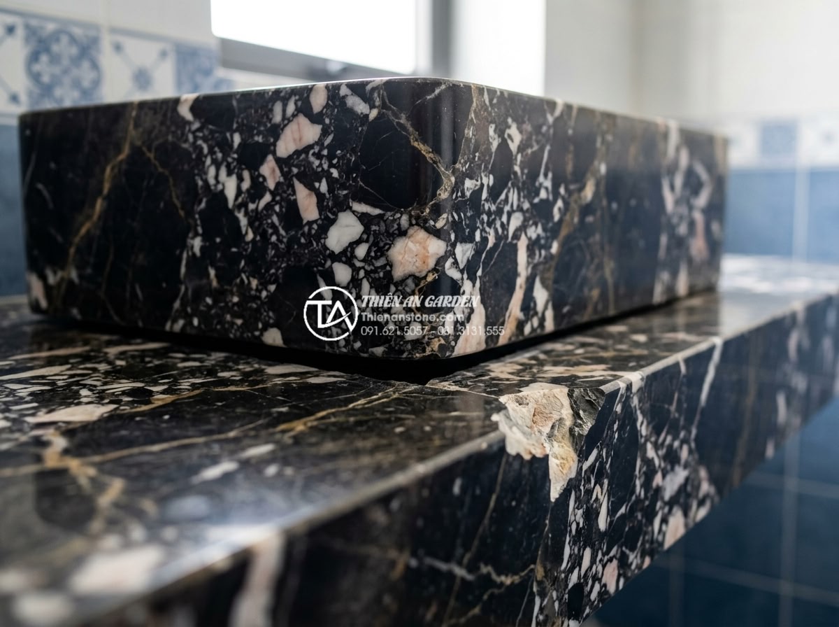 Lỗi Thường Gặp Khi Lắp Đặt Bàn Đá Chậu Rửa Mặt Và Cách Khắc Phục Triệt Để - Step-by-step repair process for fixing installation errors on damaged natural st