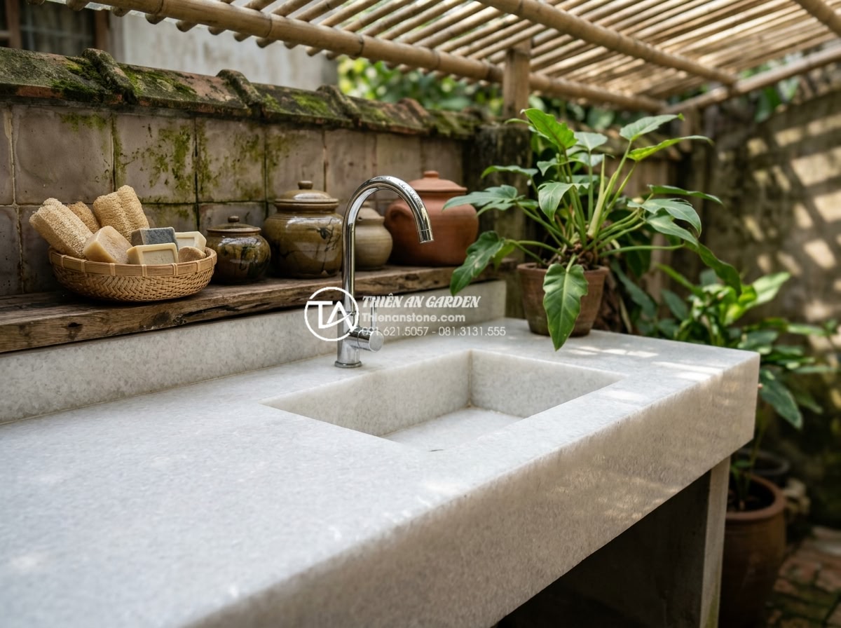 Lỗi Thường Gặp Khi Lắp Đặt Bàn Đá Chậu Rửa Mặt Và Cách Khắc Phục Triệt Để - Fully restored and upgraded stone sink countertop after professional error corre