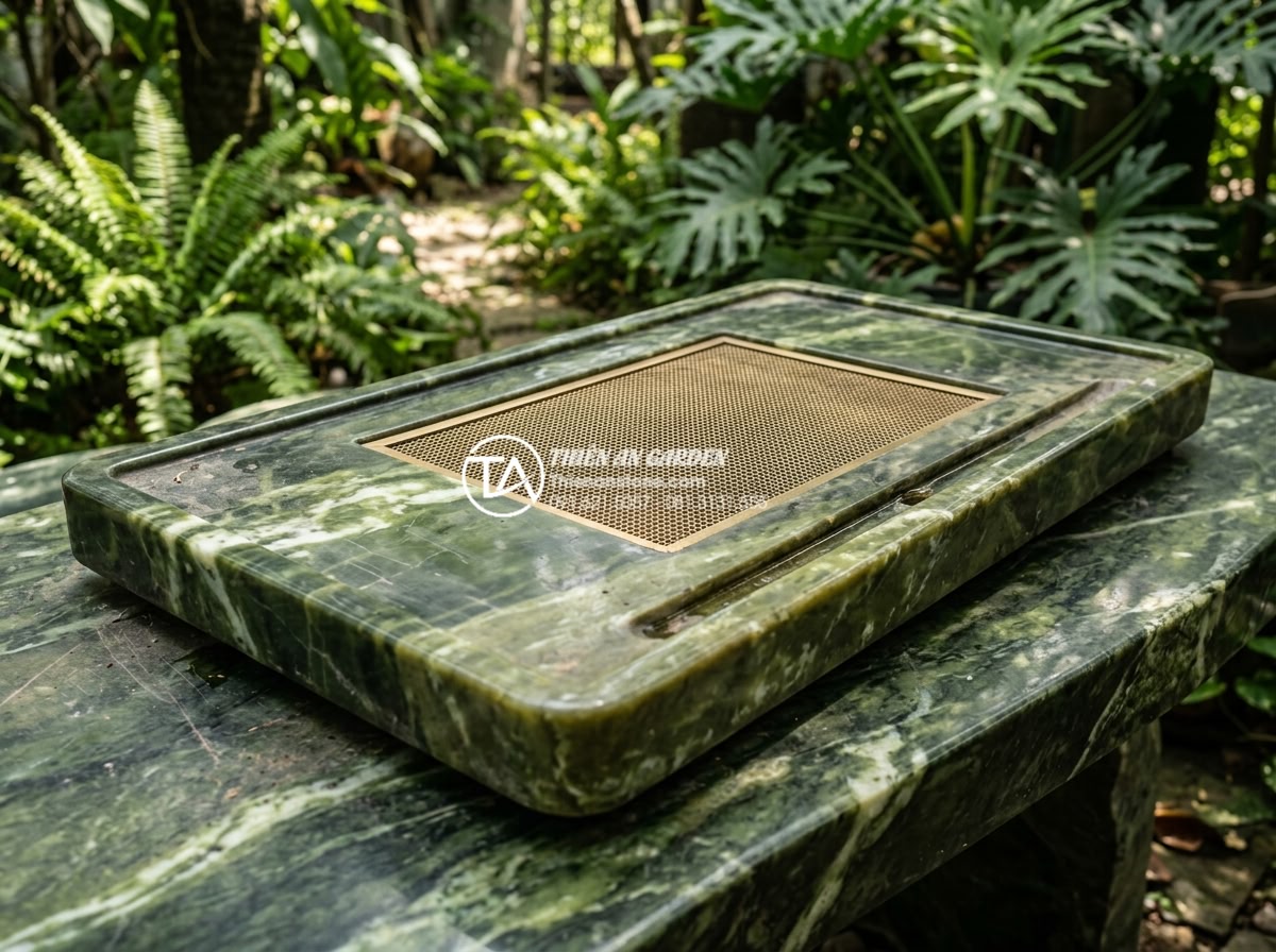 Mẫu bàn trà đá Granite (đá hoa cương) siêu bền cho khu vực ngoài trời - Step-by-step professional cleaning demonstration of outdoor granite tea table us