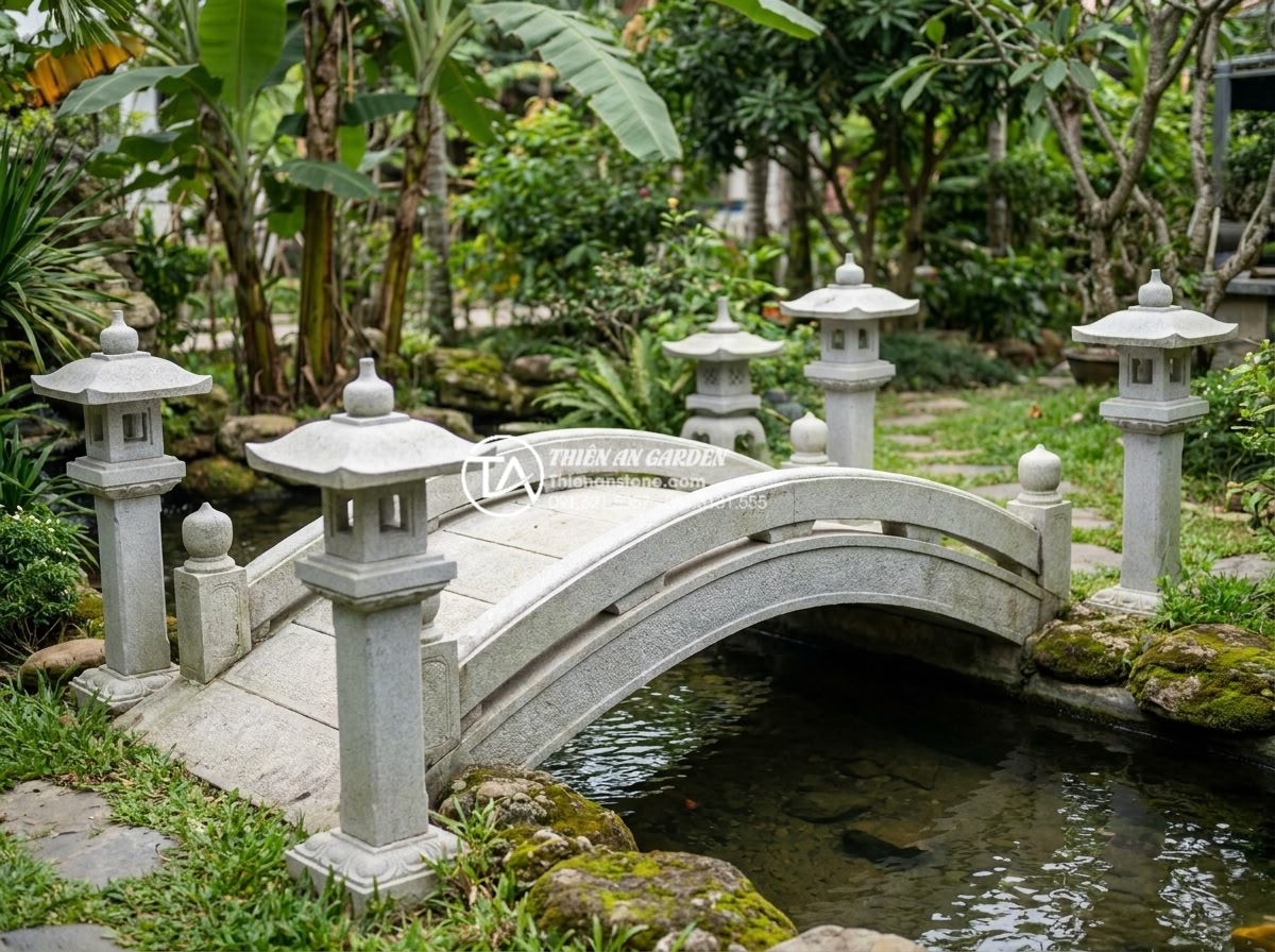 Top 10 mẫu đèn đá Nhật Bản tinh xảo nhất đặt cạnh cầu sân vườn - Hình 12 Top 10 mẫu đèn đá Nhật Bản tinh xảo nhất đặt cạnh cầu sân vườn - Feng shui diagram showing ideal placement of Japanese stone lanterns around ston