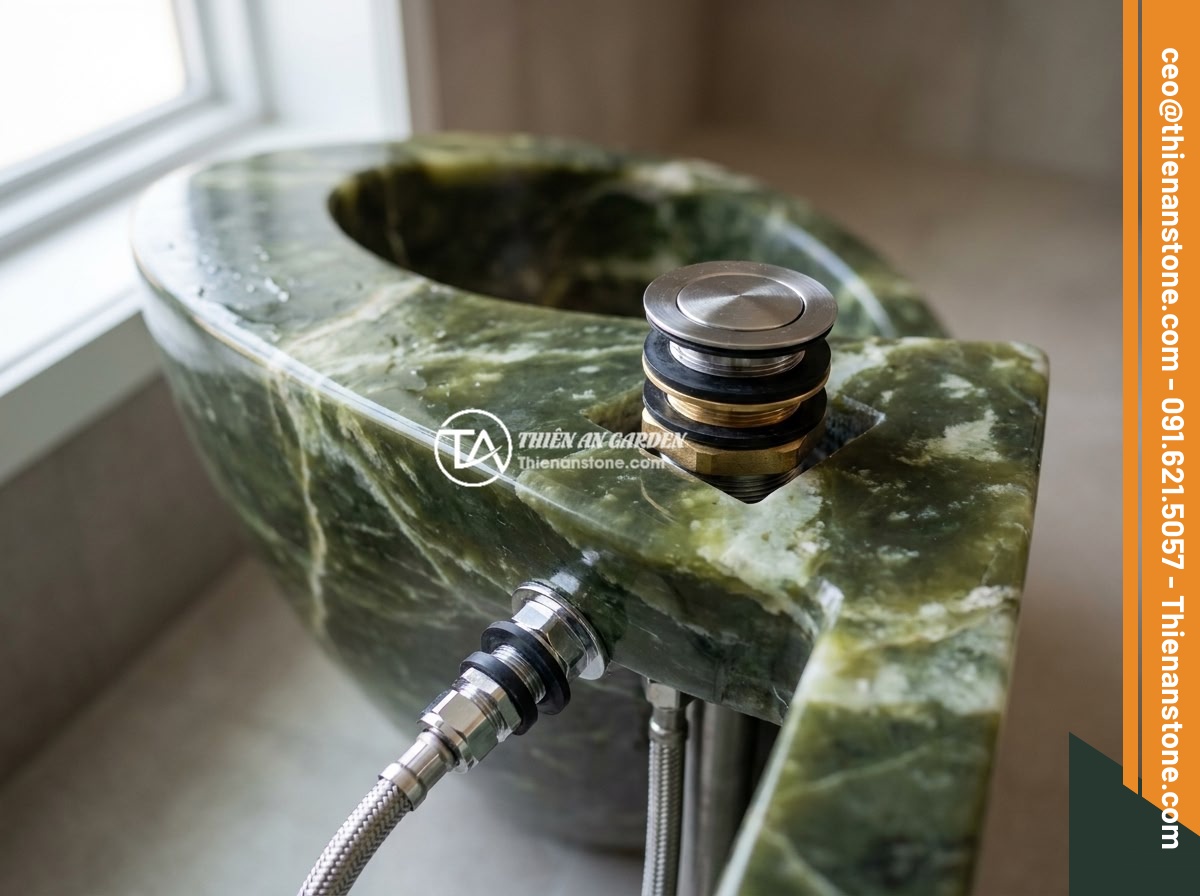 7 Lỗi Thường Gặp Khi Lắp Đặt Bồn Tắm Đá Và Cách Khắc Phục - Hình 6 7 Lỗi Thường Gặp Khi Lắp Đặt Bồn Tắm Đá Và Cách Khắc Phục - Detailed view of professional plumbing fittings and accessories specifically des