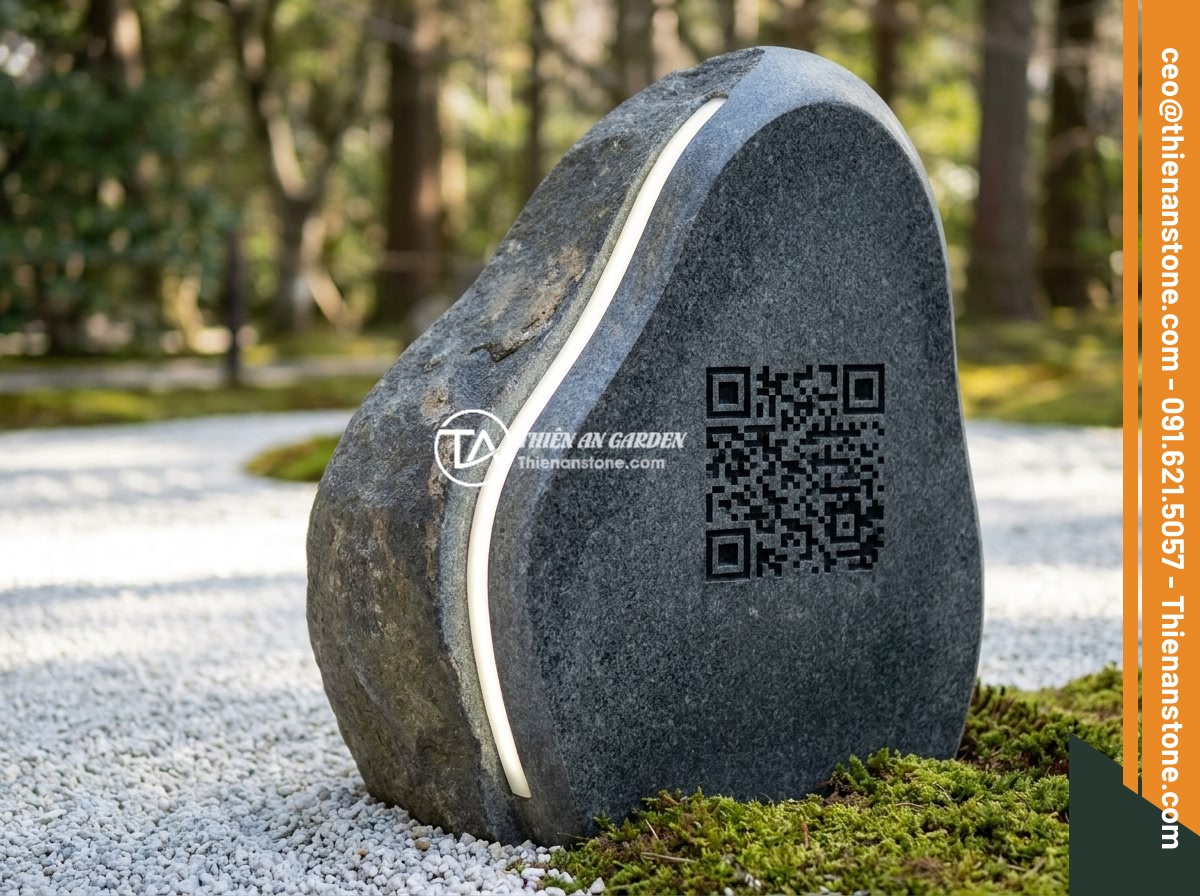 Bí quyết thiết kế bảng hiệu đá tự nhiên thu hút khách hàng ngay từ cái nhìn đầu tiên - Hình 11 Bí quyết thiết kế bảng hiệu đá tự nhiên thu hút khách hàng ngay từ cái nhìn đầu tiên - Futuristic natural stone signage design combining a raw granite monolith with in