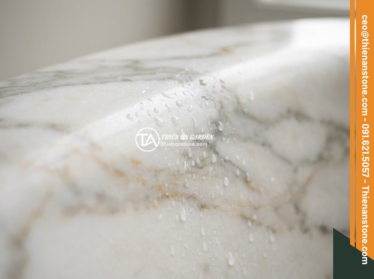 Bồn Tắm Đá Cẩm Thạch Sang Trọng: Đặc Điểm, Bảo Dưỡng Và Báo Giá 2026 - Close-up of marble bathtub surface showing intricate natural veining patterns in