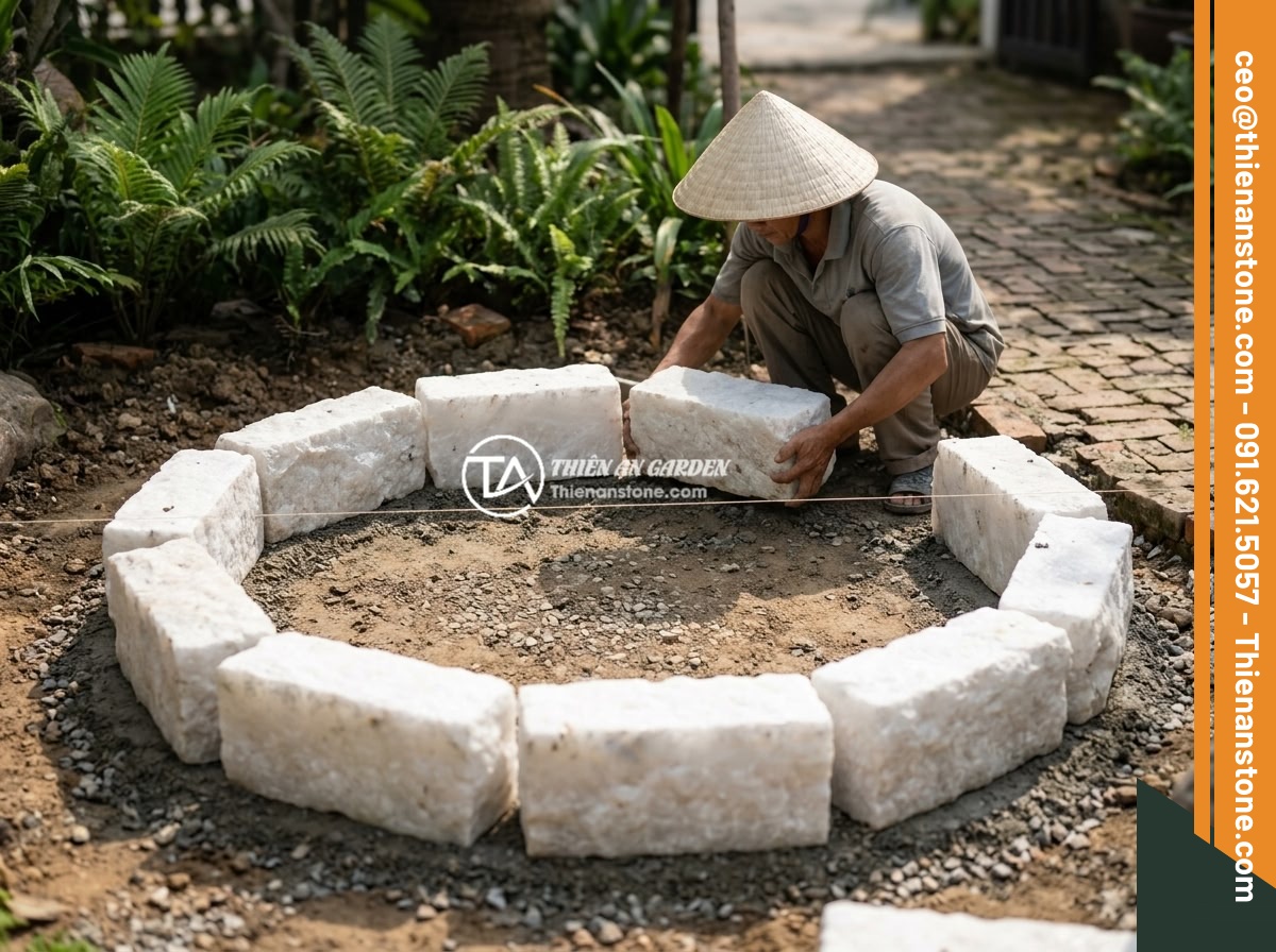 Lỗi Phong Thủy Khi Đặt Tiểu Cảnh Tượng Phật Và Cách Tránh Triệt Để - Hình 11 Lỗi Phong Thủy Khi Đặt Tiểu Cảnh Tượng Phật Và Cách Tránh Triệt Để - A step-by-step construction process of a feng shui compliant Buddha statue minia