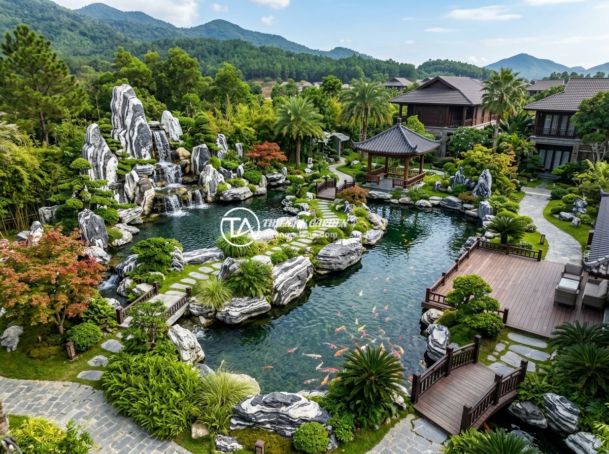 Mua đá tuyết sơn ở đâu uy tín? Top 5 địa chỉ bán đá chất lượng nhất - Beautiful completed landscape project by Da Canh Thien An featuring Tuyet Son st