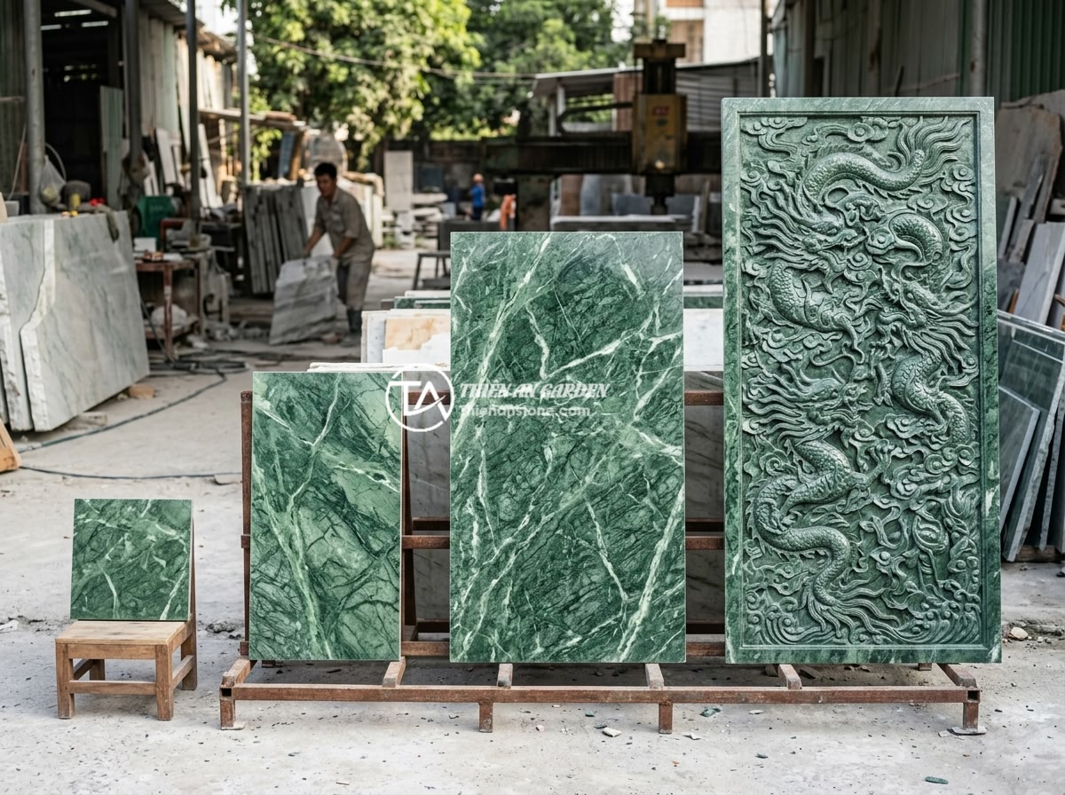 FAQ Sập Đá Nguyên Khối: 15 Câu Hỏi Thường Gặp Và Giải Đáp Chi Tiết - A detailed price comparison infographic showing different sizes and styles of na