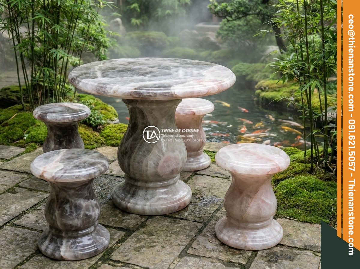 Bàn ghế đá Cẩm Thạch