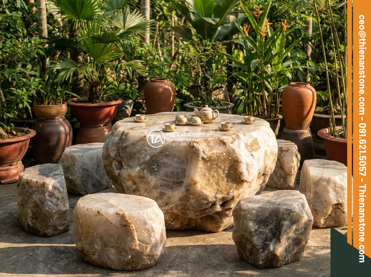 Bàn ghế đá Cẩm Thạch