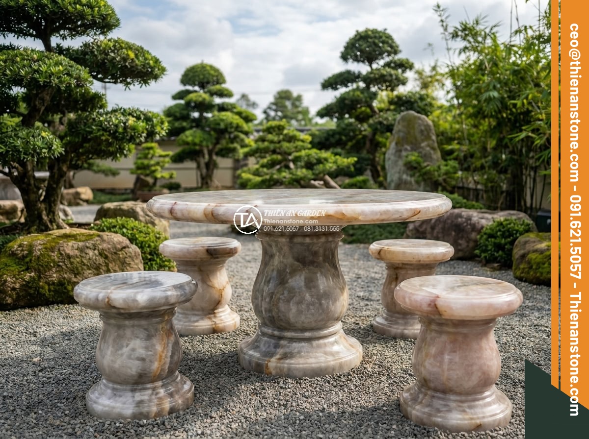 Bàn ghế đá Cẩm Thạch