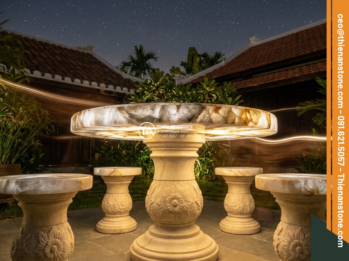 Bàn ghế đá Cẩm Thạch