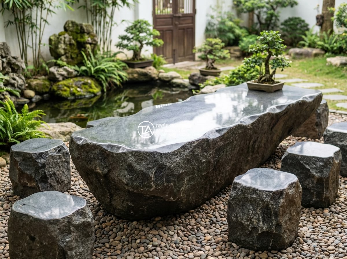 Bàn ghế đá cuội
