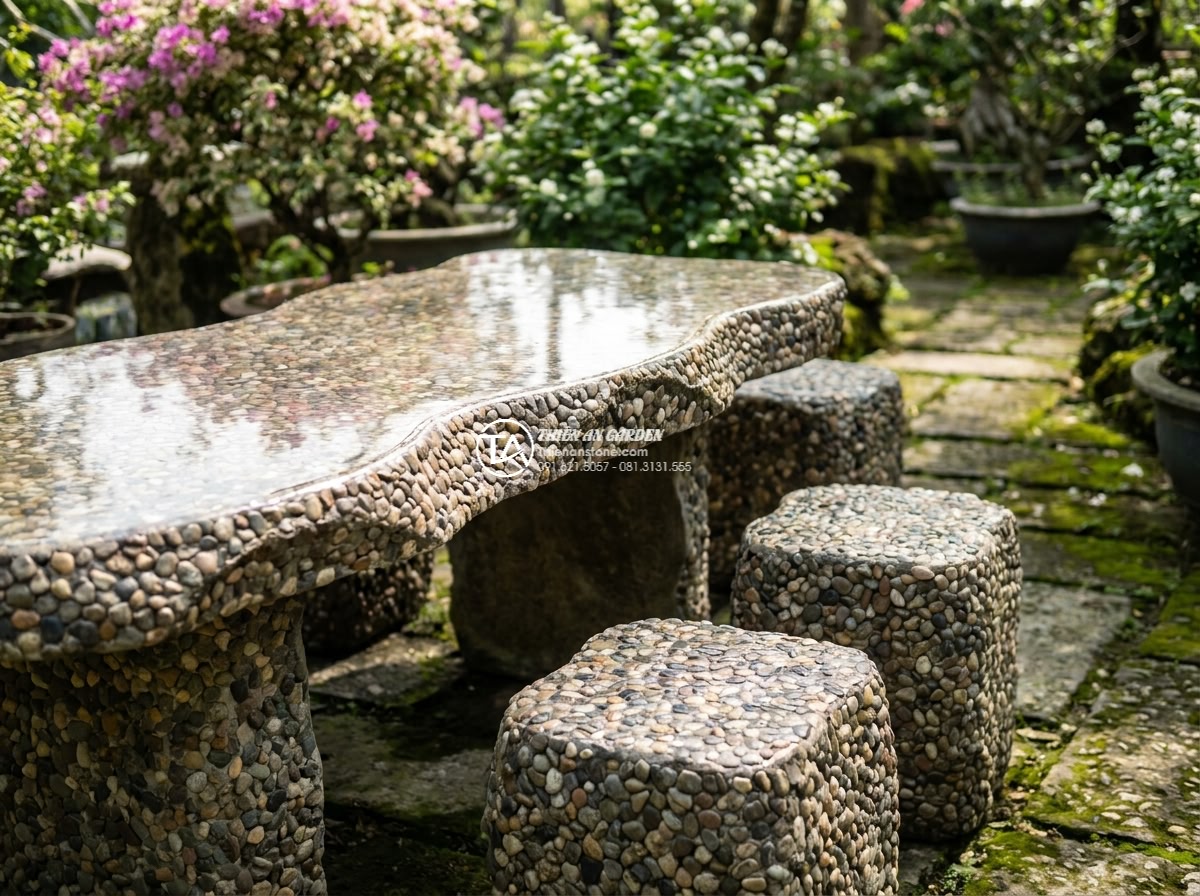Bàn ghế đá cuội