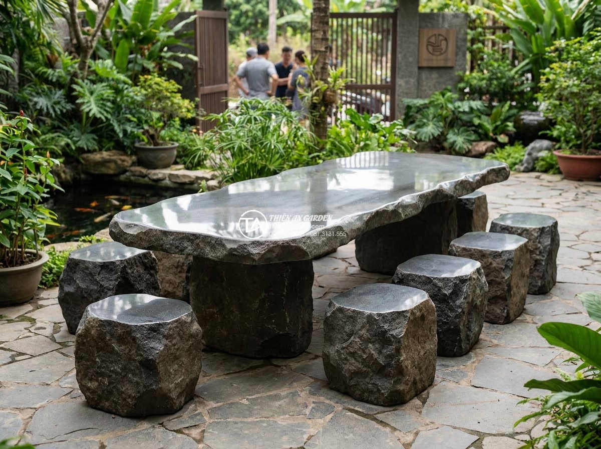 Bàn ghế đá cuội