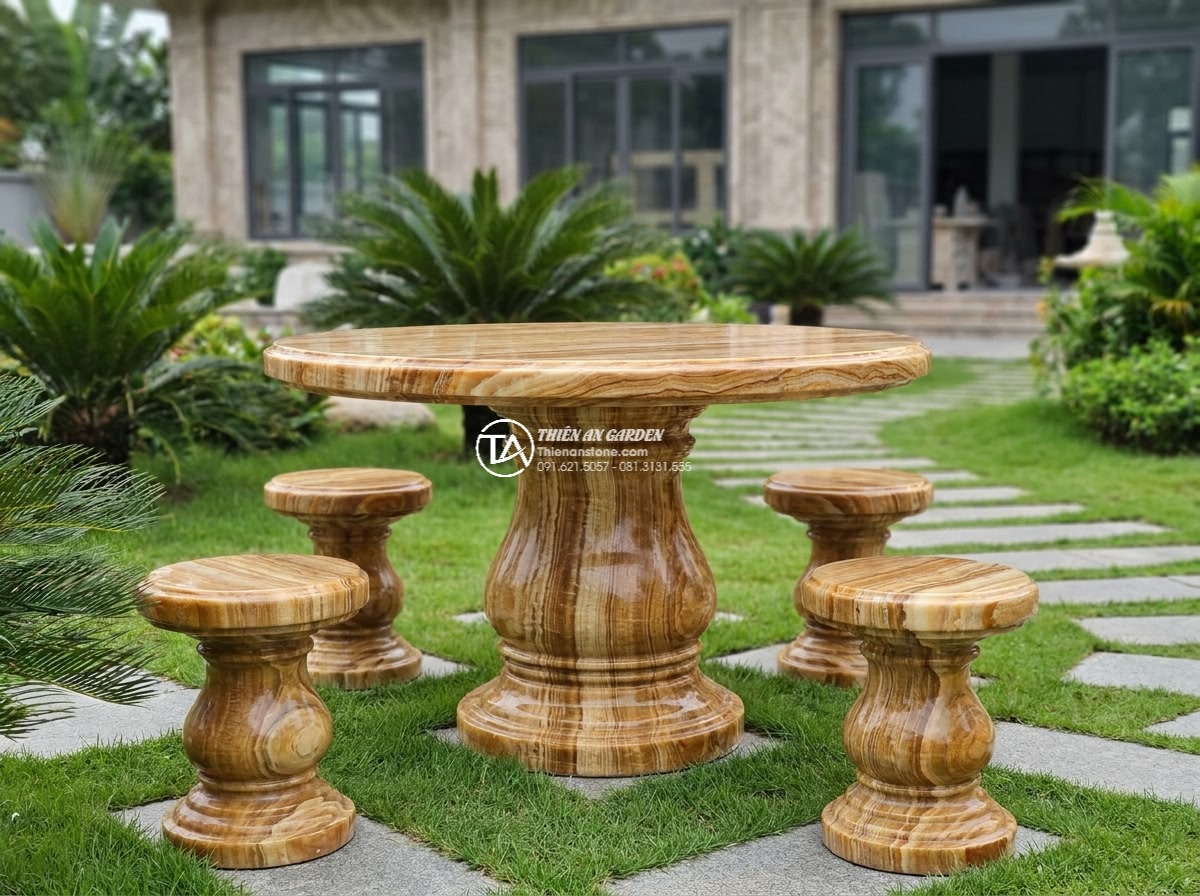 Bàn ghế đá vân gỗ