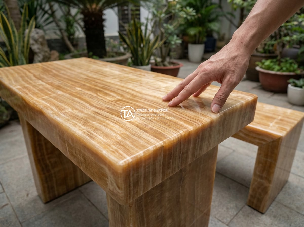 Bàn ghế đá vân gỗ
