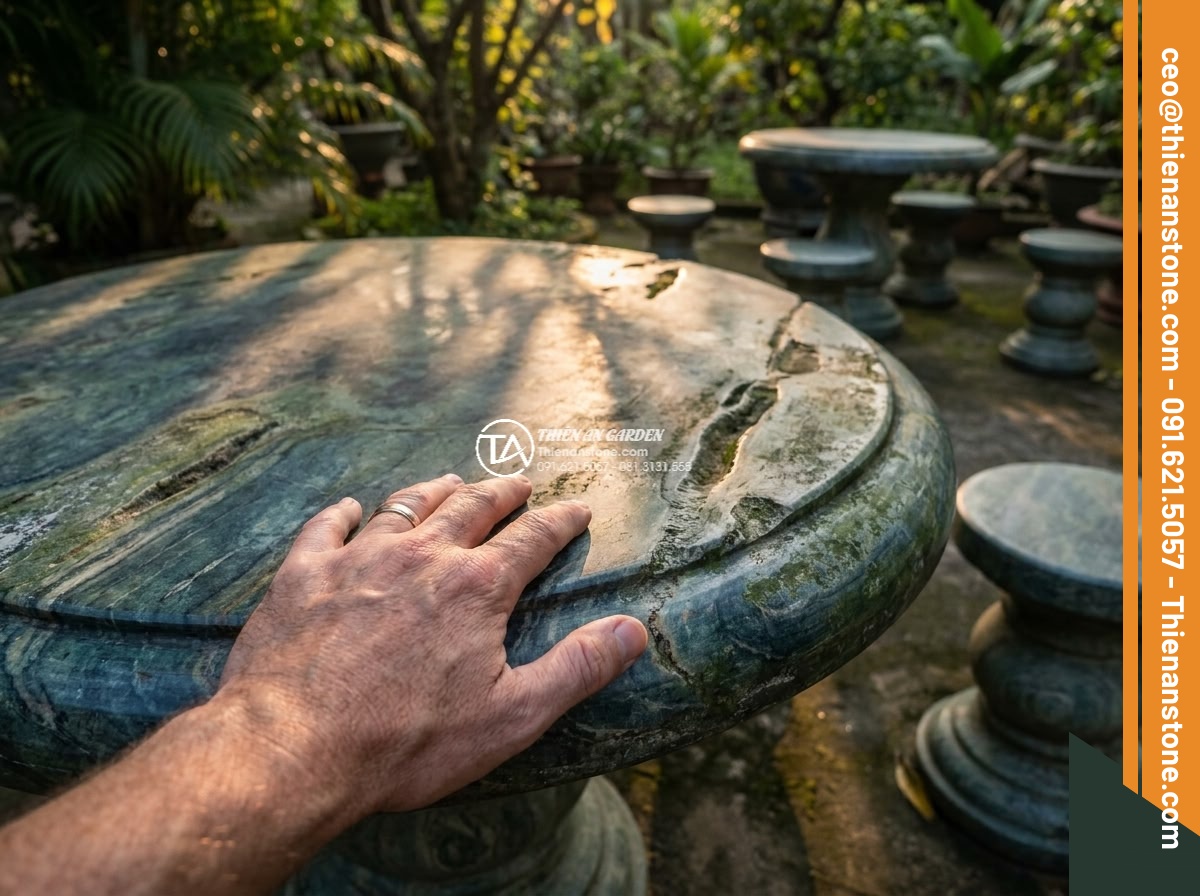 Bàn ghế đá xanh Nhật Bản