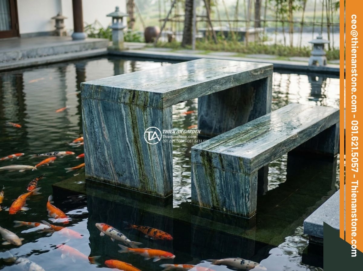 Bàn ghế đá xanh Nhật Bản