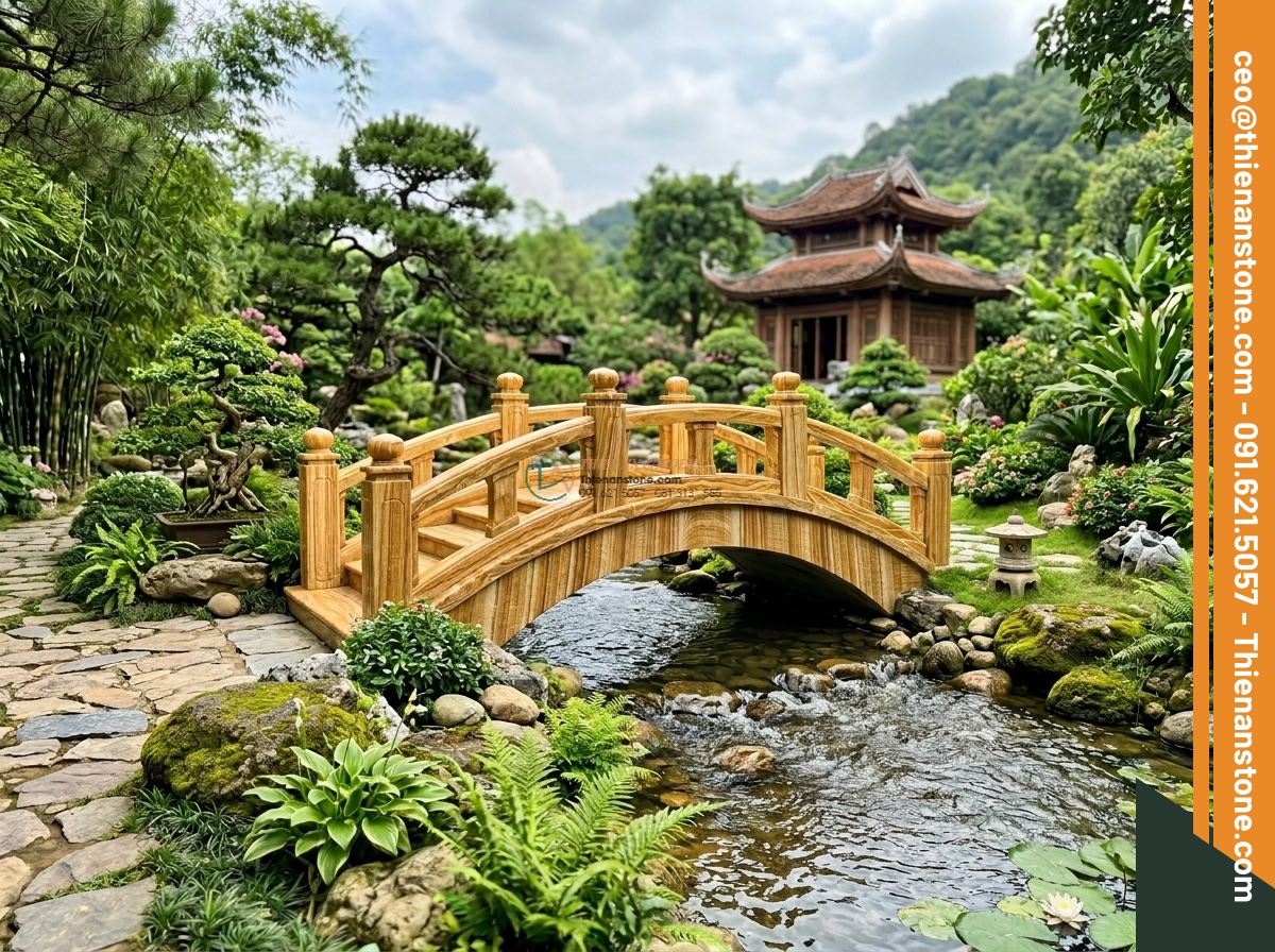 Cầu phiến thẳng đá vàng vân gỗ vân dọc tinh tế: 190 x 75 x 18 cm.