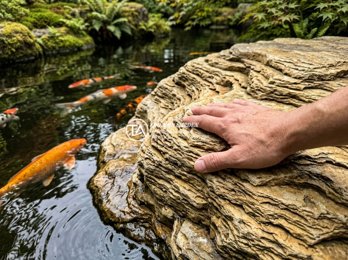 Đá cổ thạch xếp lớp kè hồ cá