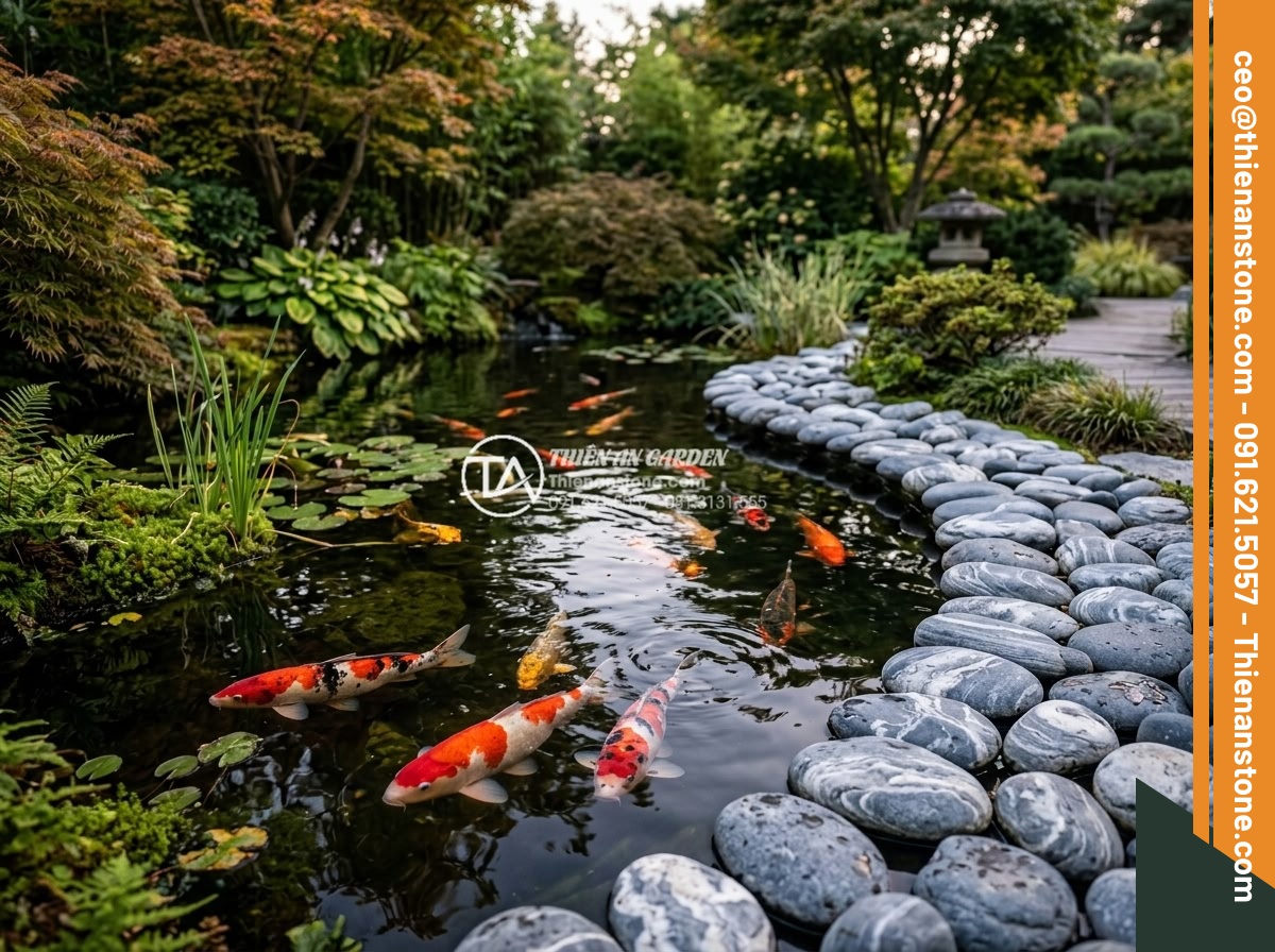 Đá cuội vân mây dẹt