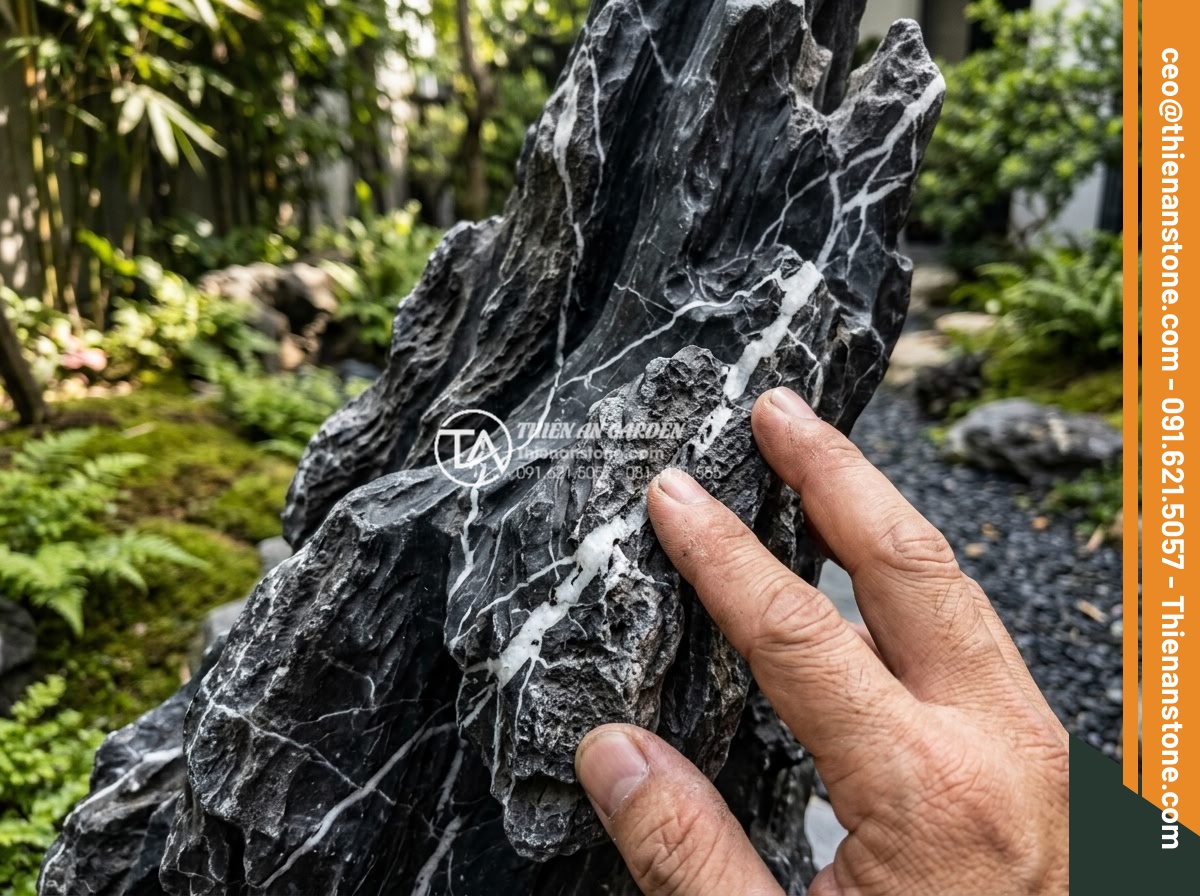 Đá lũa đen viên chủ làm non bộ
