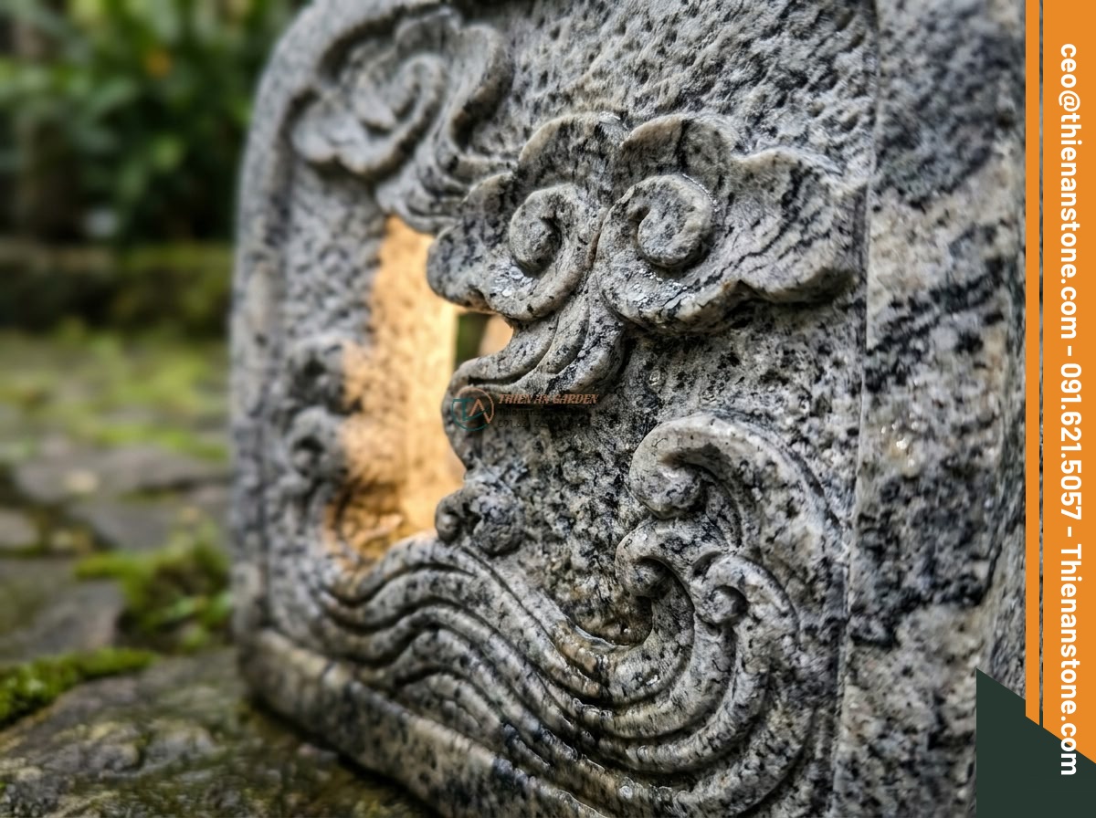 Đèn đá Misaki mini trang trí non bộ bằng đá Granite (25x25x30cm).