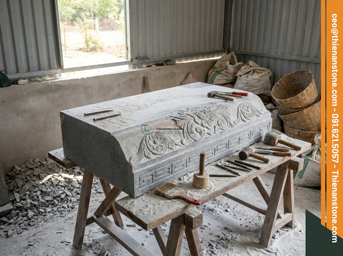 Đèn đá Yusoki dáng cao biệt thự bằng đá Granite cao 160cm.