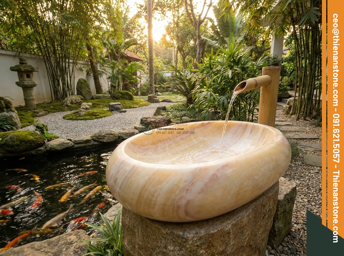 Lavabo đá vàng cà rốt Oval dài 48cm (480x380x150mm)