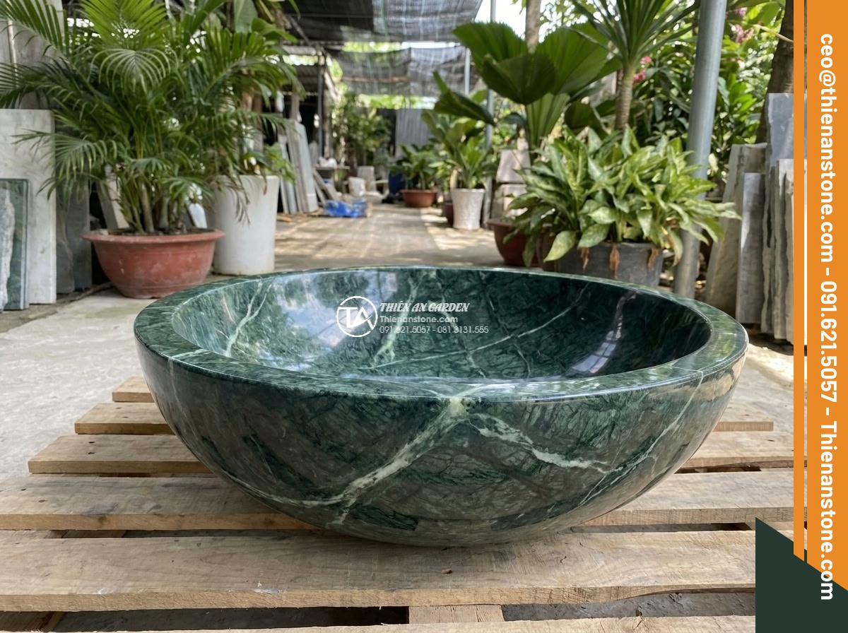 Lavabo đá xanh Ấn độ đa giác - Hình 22 Lavabo đá xanh Ấn độ đa giác - Branded high-quality Indian green stone lavabo ready for delivery with Da Canh T
