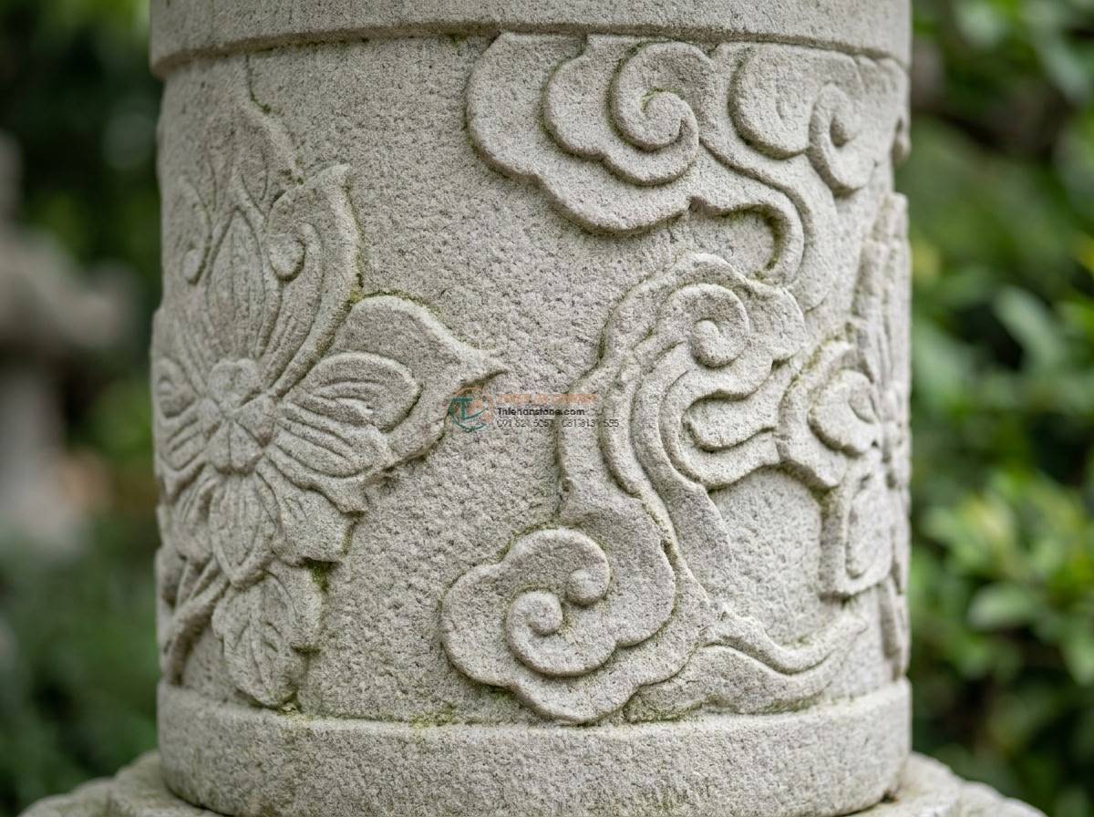 Mẫu đèn đá sa thạch Kanjuji trụ thanh thanh cao 100cm.