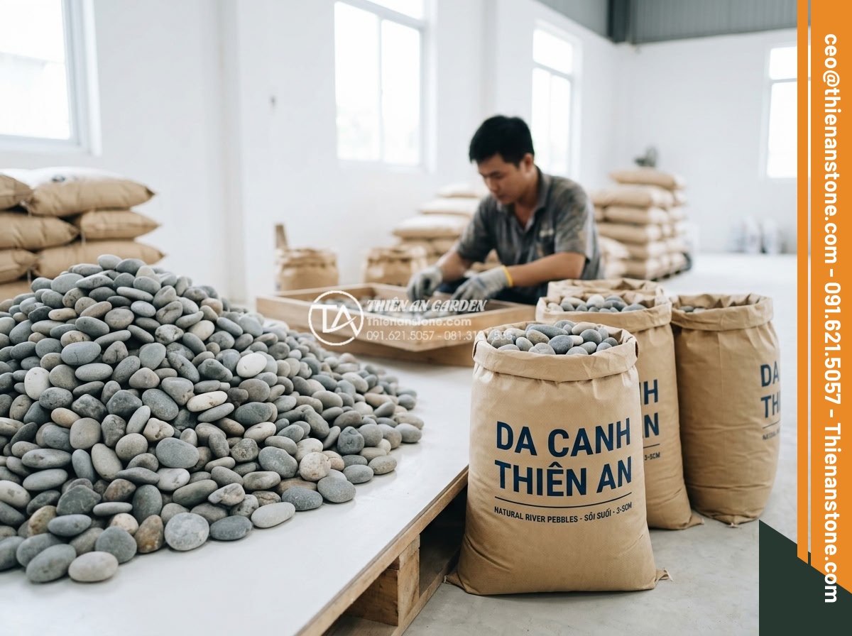 Sỏi suối tự nhiên 3-5cm