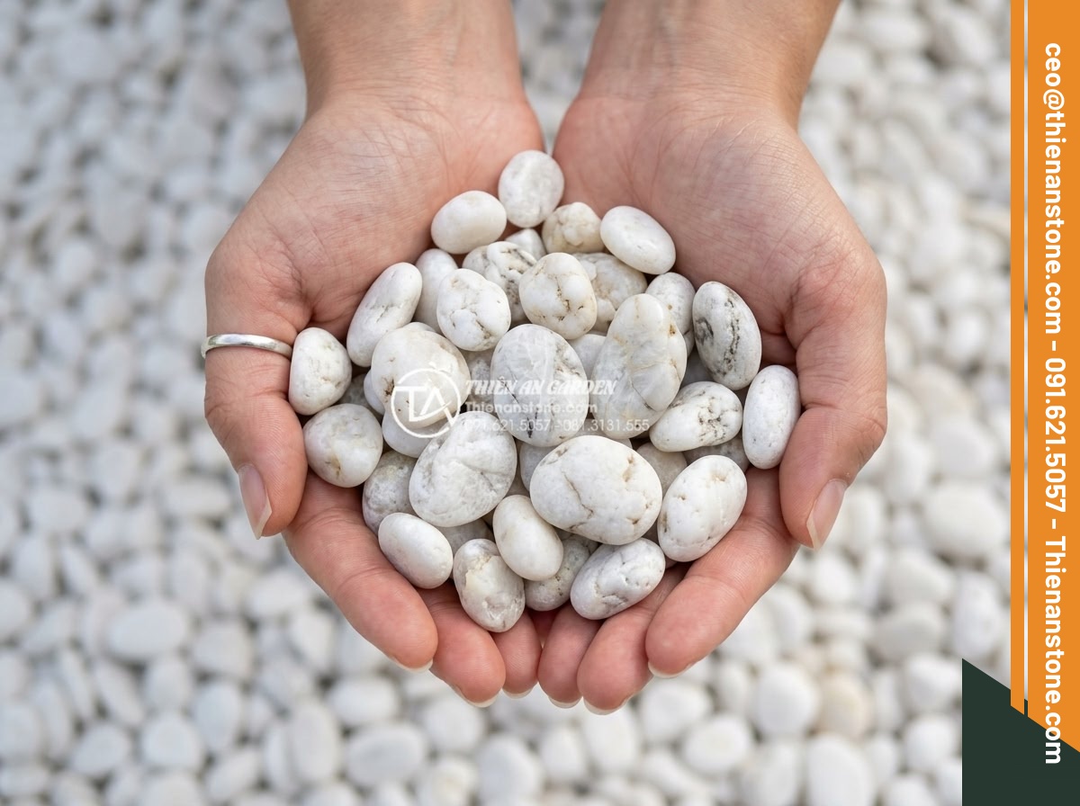 Sỏi trắng quay 1-3cm