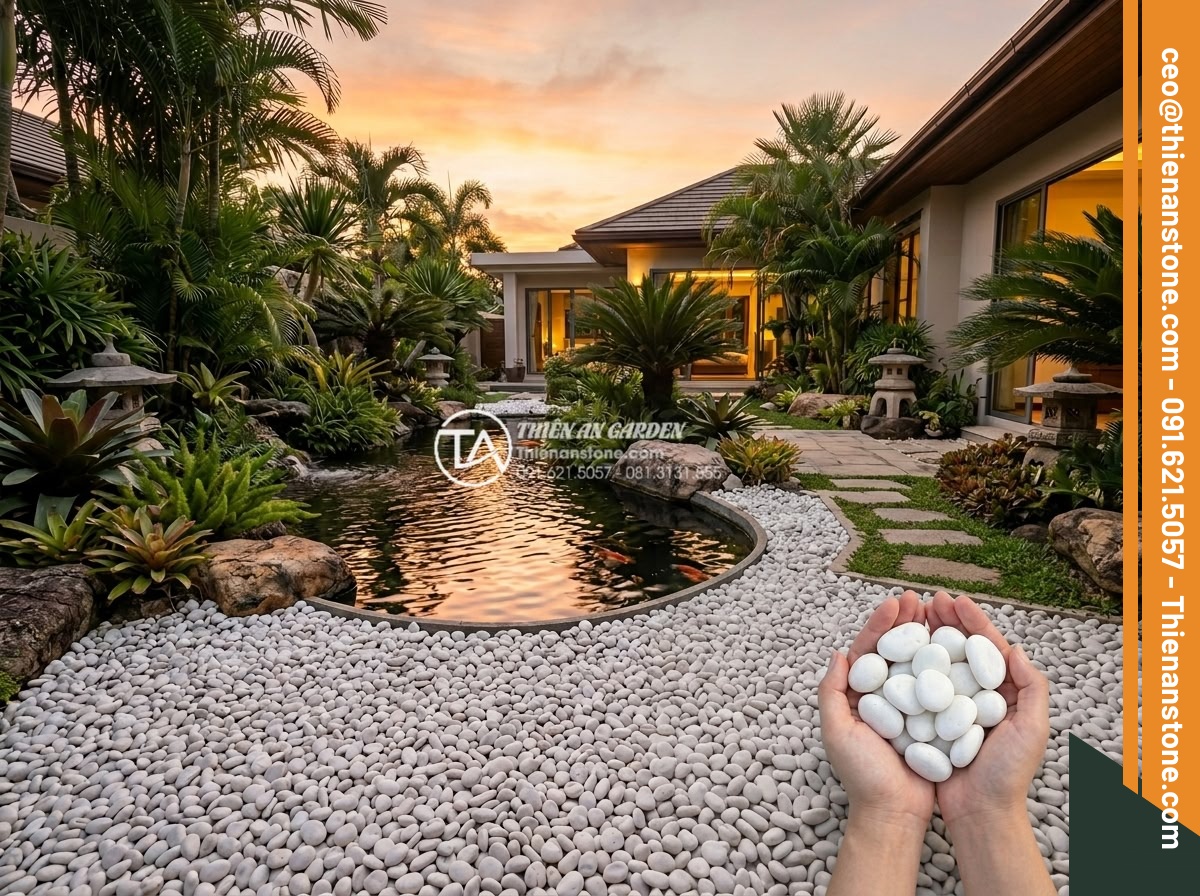 Sỏi trắng quay 2-4cm