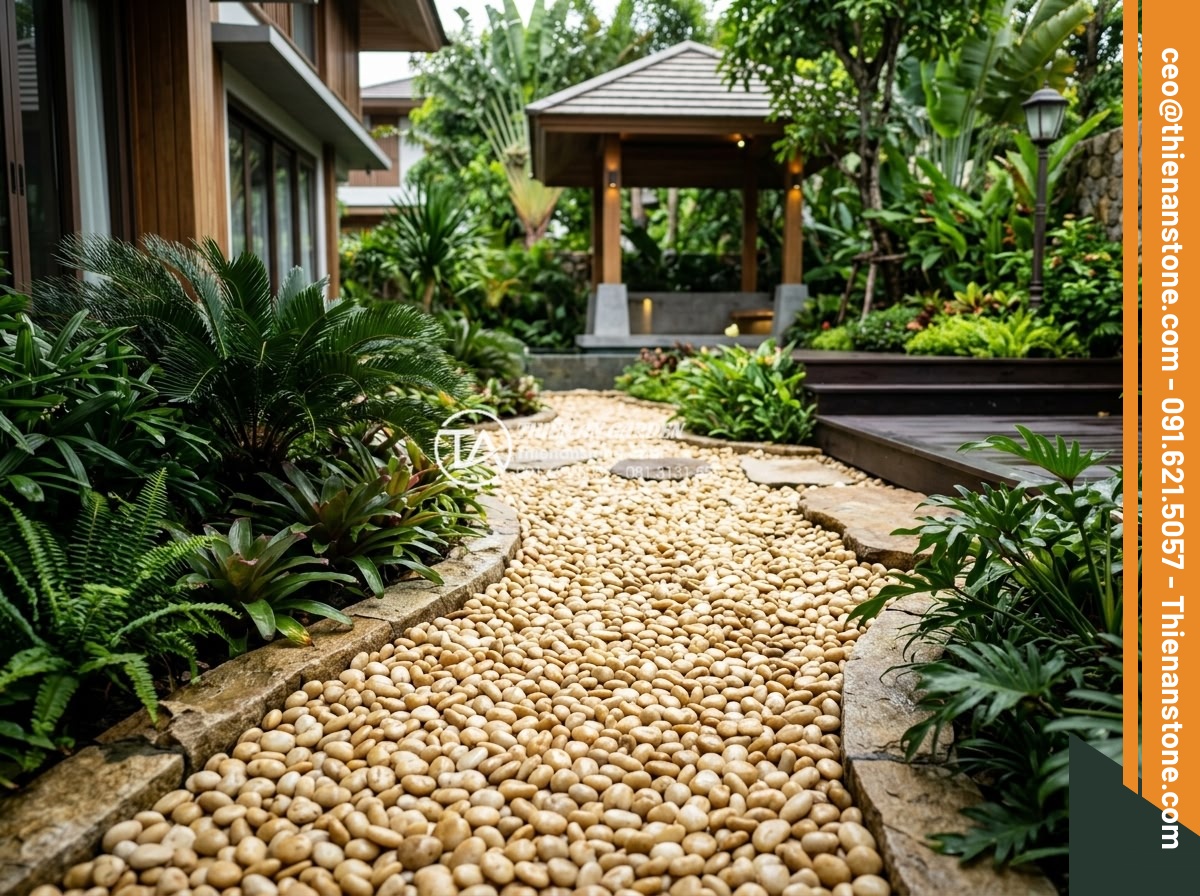 Sỏi vàng quay 2-4cm