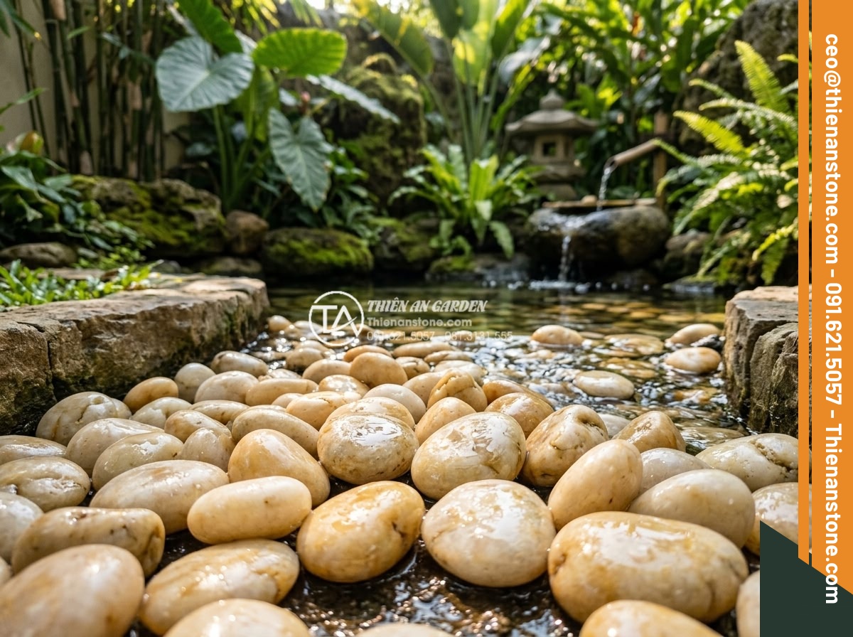 Sỏi vàng quay 2-4cm