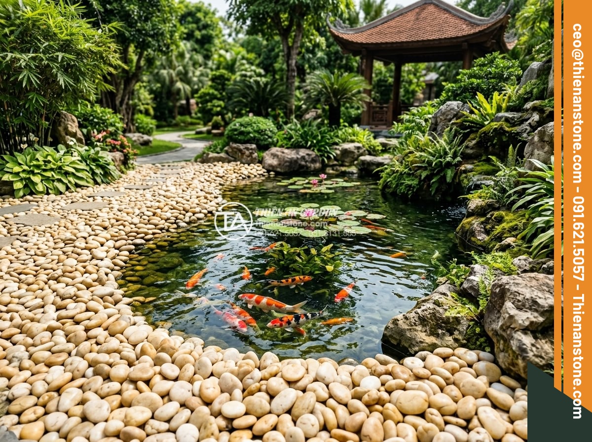 Sỏi vàng quay 2-4cm