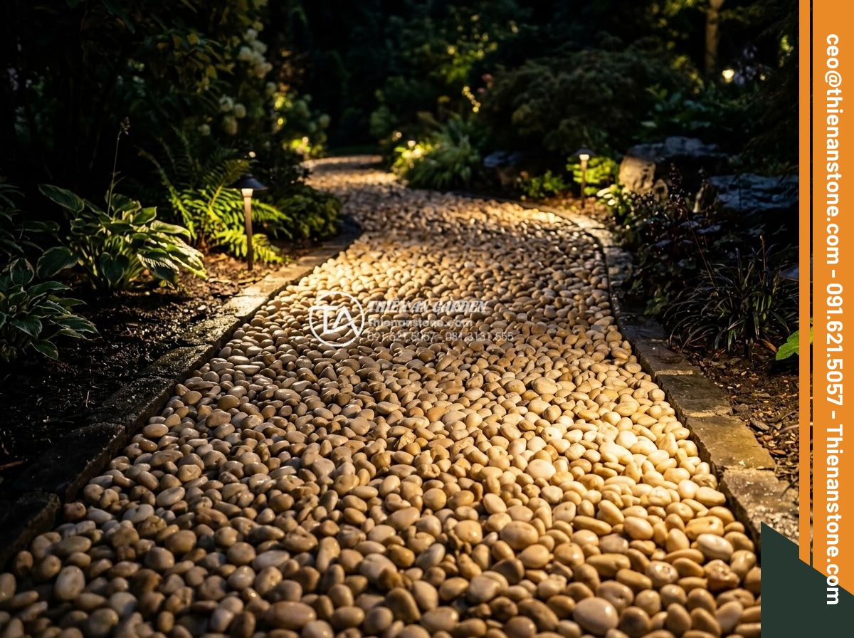 Sỏi vàng quay 3-5cm