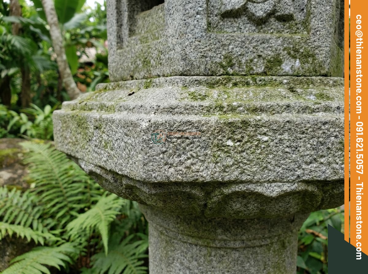 Trụ đèn đá Nishinoya lối đi sân vườn tạc từ đá Granite cao 120cm.