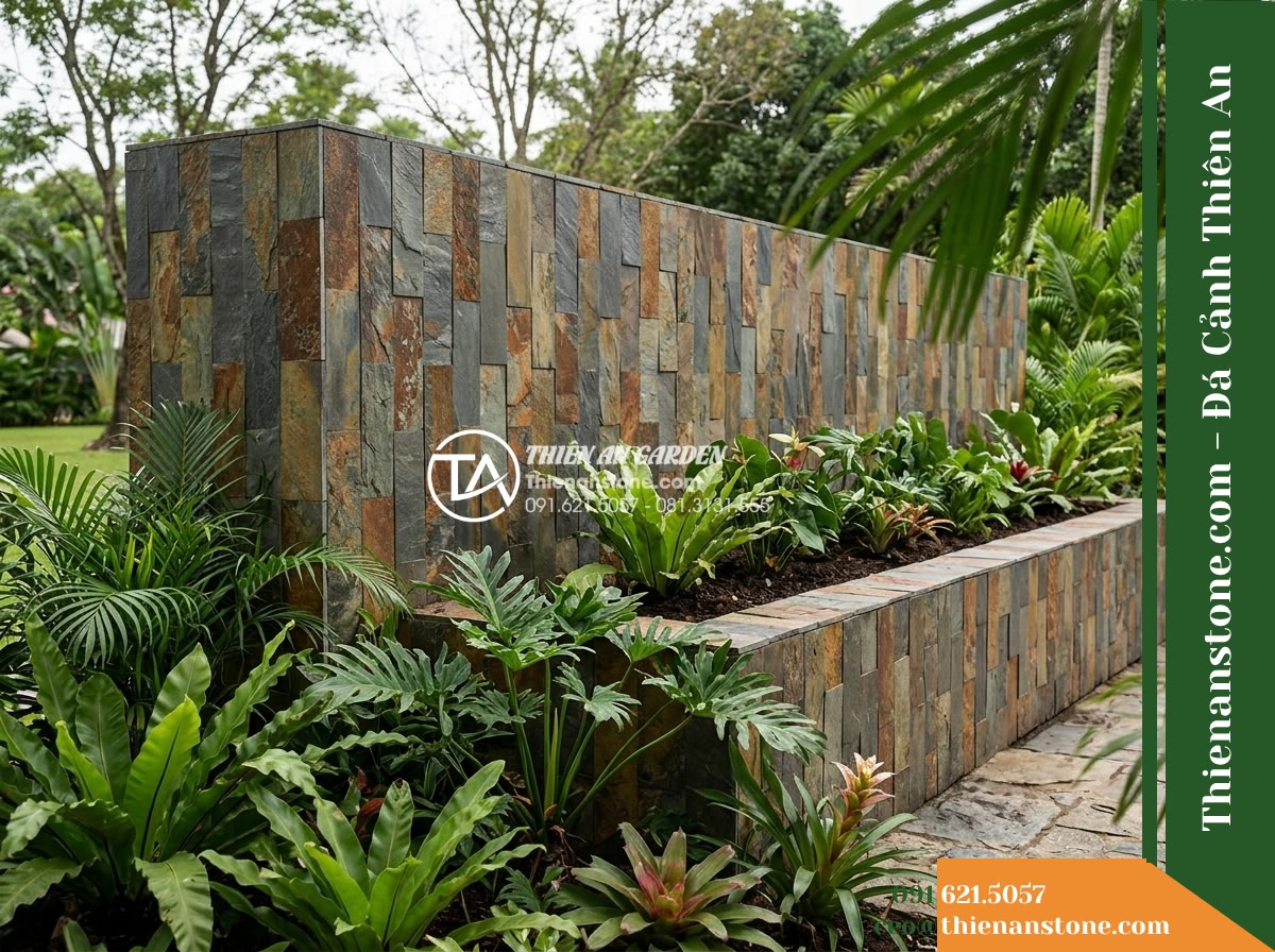 Đá ghép đa sắc Điện Biên | Slate đa sắc Điện Biên | 10×50 cm