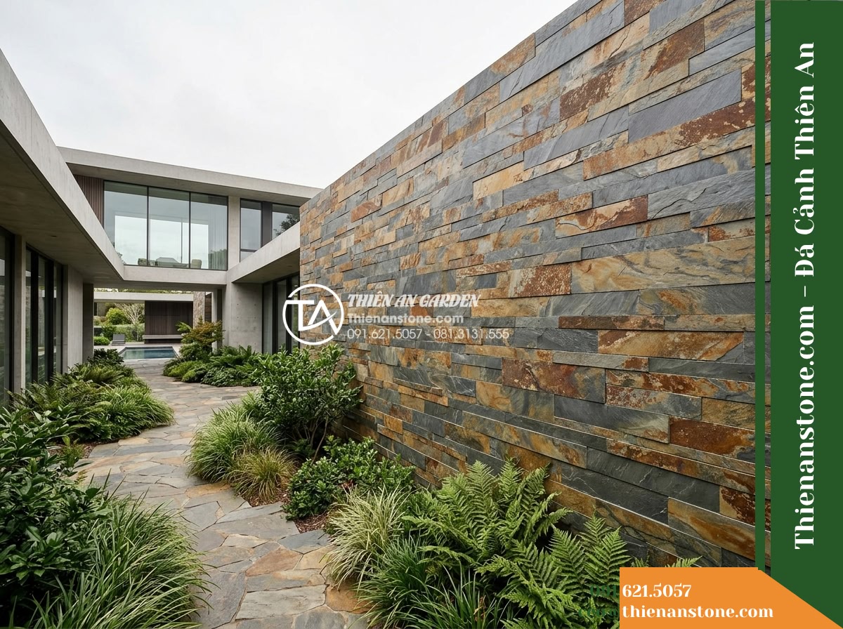 Đá ghép đa sắc Lai Châu | Slate đa sắc Lai Châu | 10×50 cm