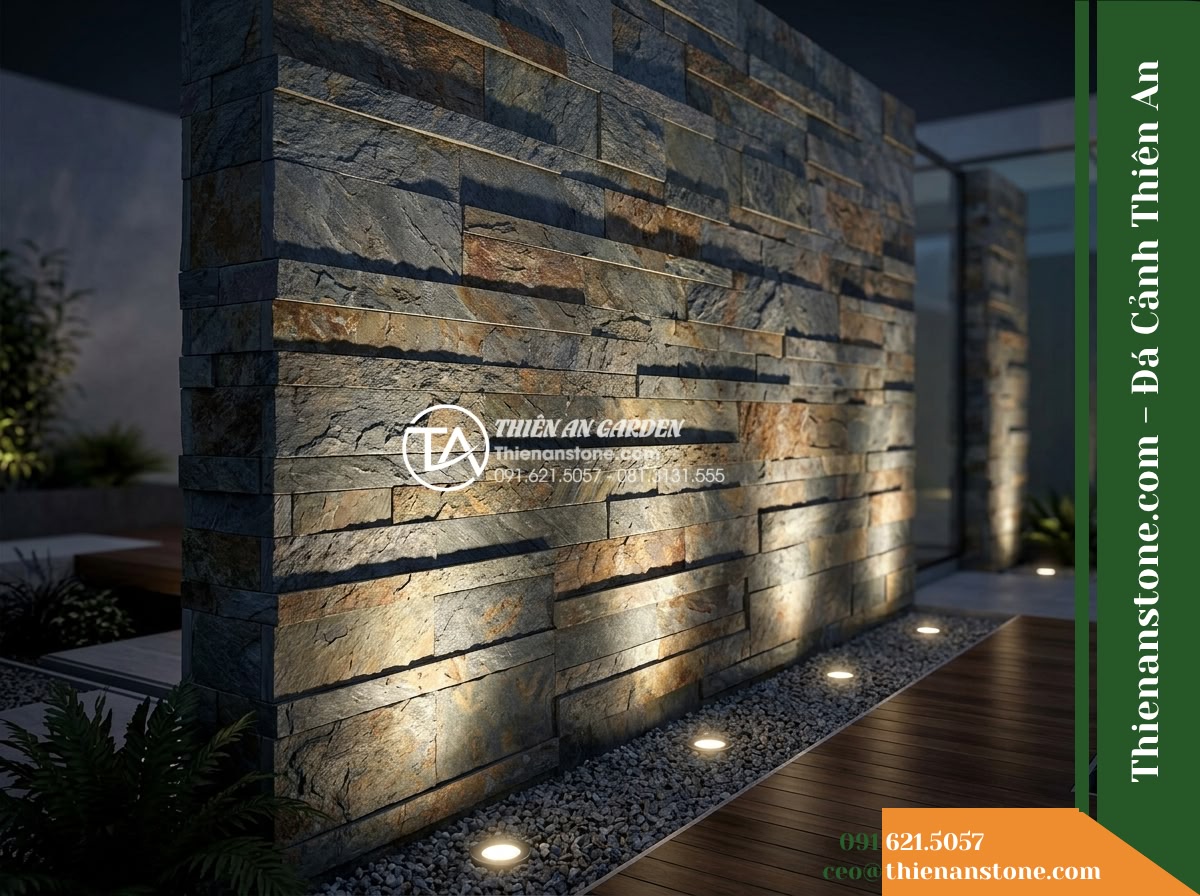 Đá ghép đa sắc Lai Châu | Slate đa sắc Lai Châu | 10×50 cm