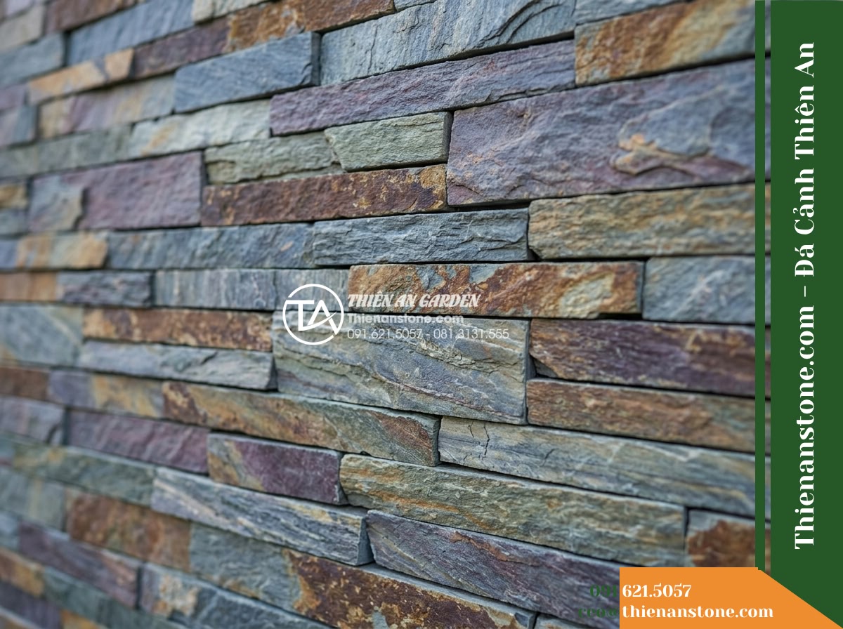 Đá ghép đa sắc Lai Châu | Slate đa sắc Lai Châu | 10×50 cm