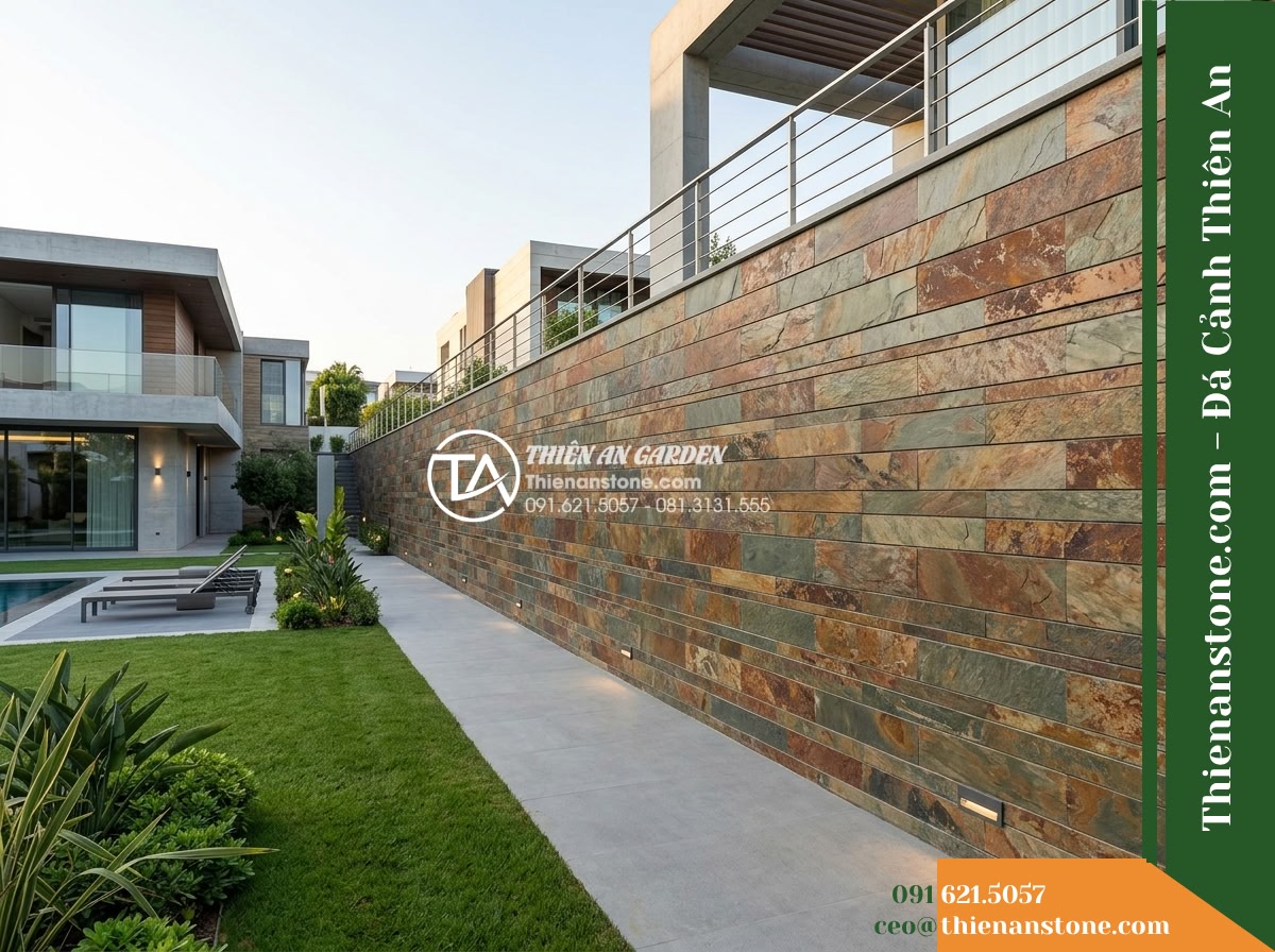 Đá ghép đa sắc Lai Châu | Slate đa sắc Lai Châu | 10×50 cm