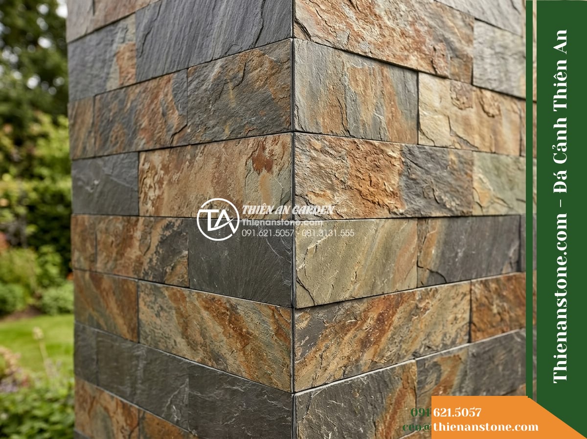 Đá ghép đa sắc Lai Châu | Slate đa sắc Lai Châu | 10×50 cm