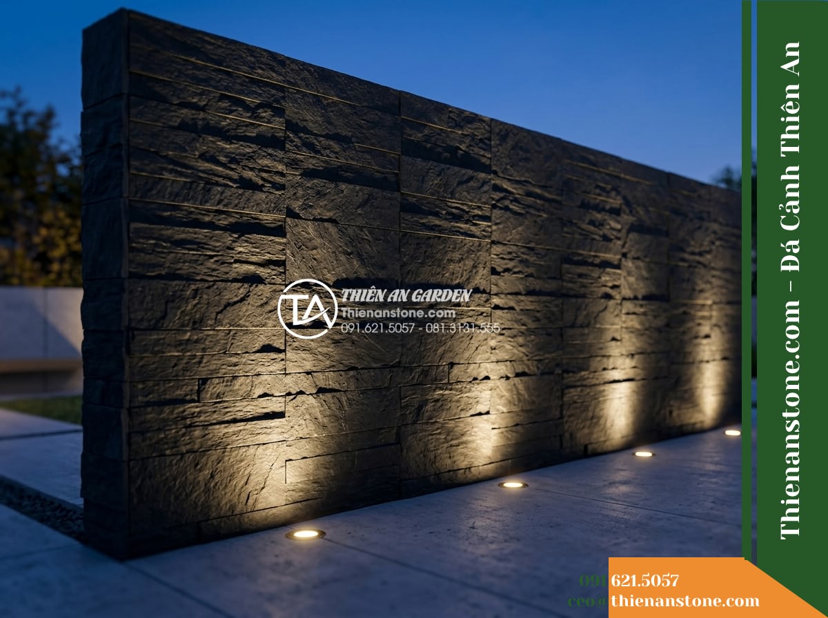 Đá ghép đen Tuyên Quang | Slate đen tuyền Tuyên Quang | 10×50 cm