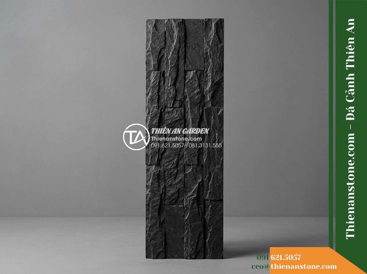 Đá ghép đen Tuyên Quang | Slate đen tuyền Tuyên Quang | 10×50 cm