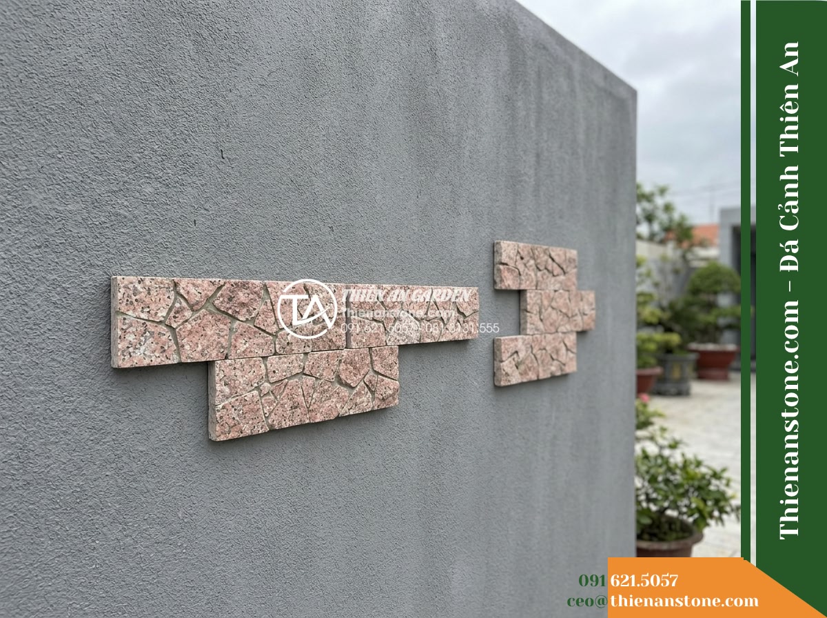 Đá ghép hồng Ninh Thuận | Granite hồng Ninh Thuận | 10×50 cm