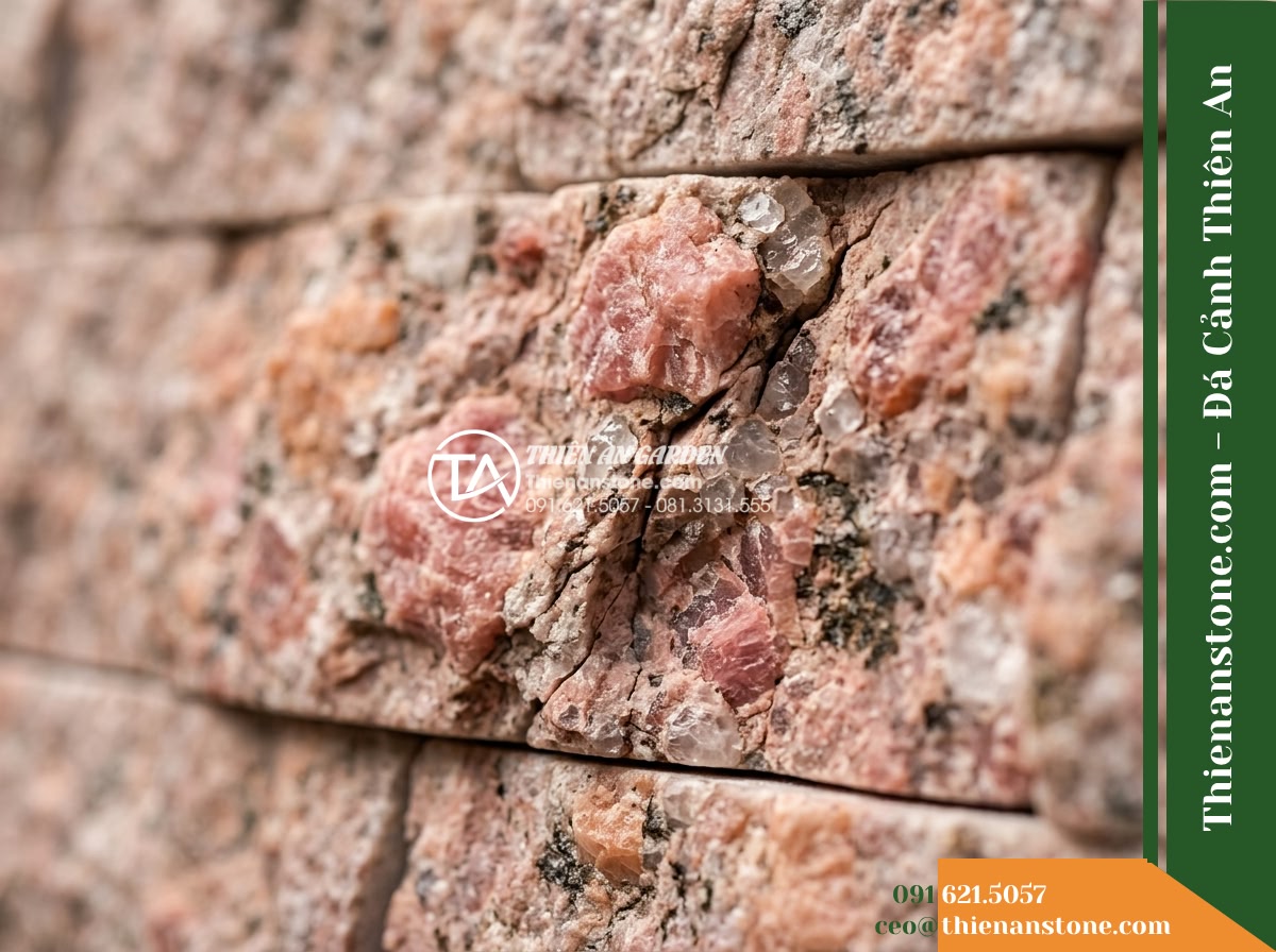 Đá ghép hồng Ninh Thuận | Granite hồng Ninh Thuận | 10×50 cm
