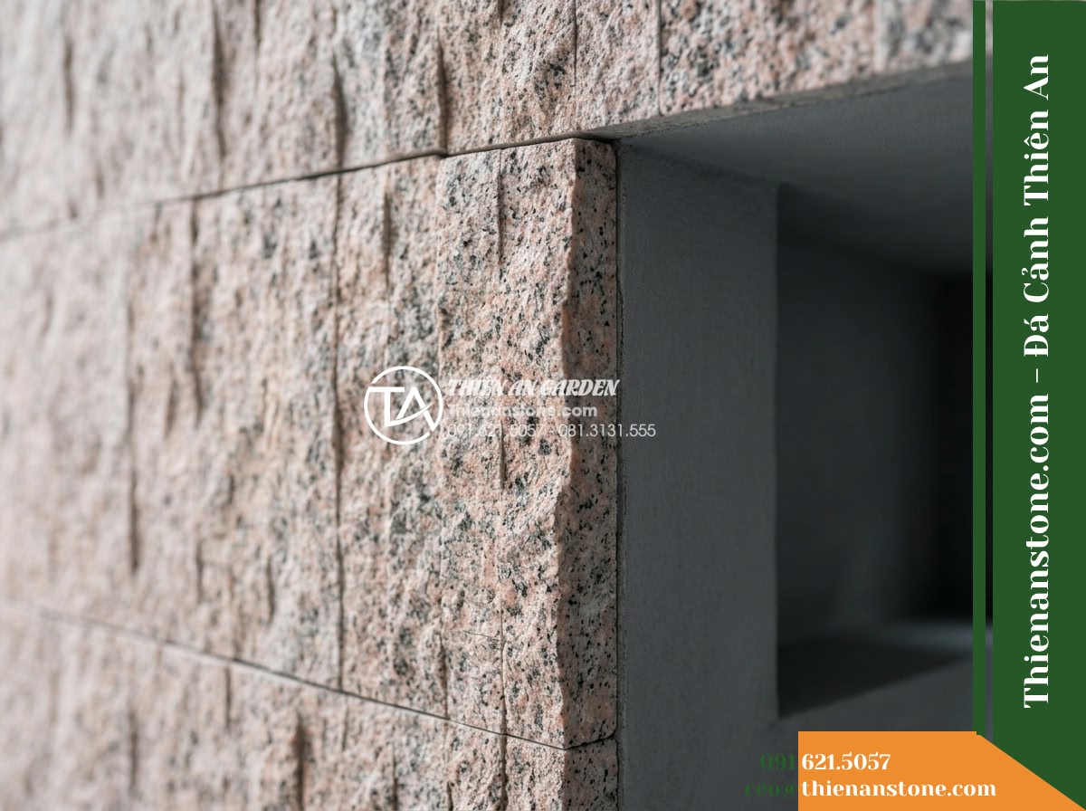 Đá ghép hồng Ninh Thuận | Granite hồng Ninh Thuận | 10×50 cm